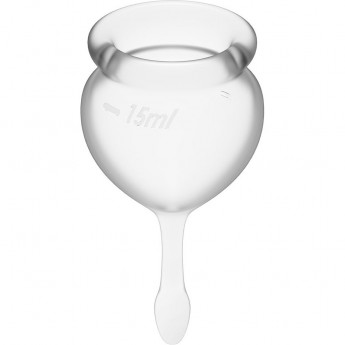 Набор менструальных чаш, 2шт SATISFYER FEEL GOOD MENSTRUAL CUP TRANSPARENT Набор менструальных чаш, 2шт SATISFYER FEEL GOOD MENSTRUAL CUP TRANSPARENT